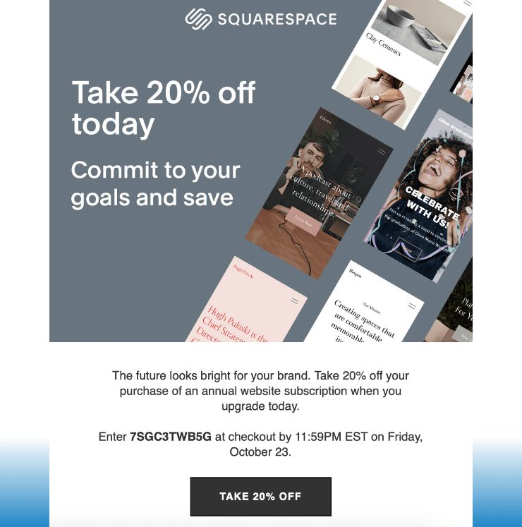 Squarespace personalised pricing